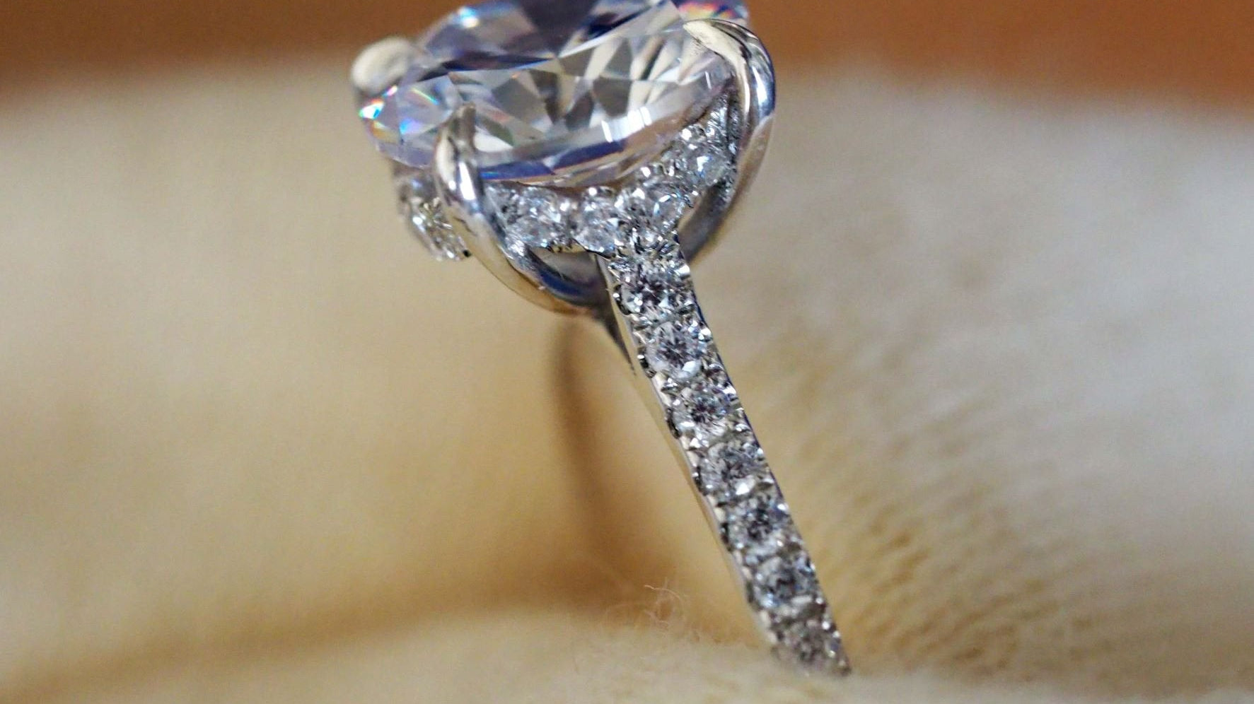 Hidden Halo Oval Engagement Ring