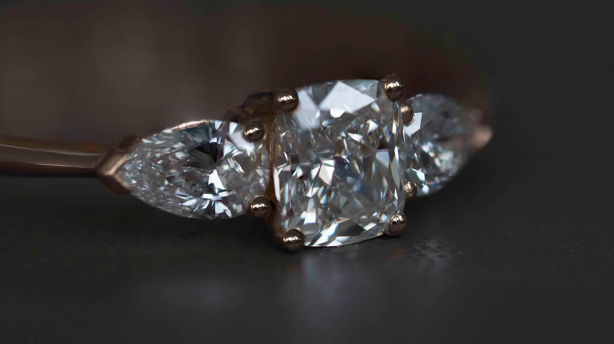 Cushion Cut Canada Mark Diamond Engagement Ring