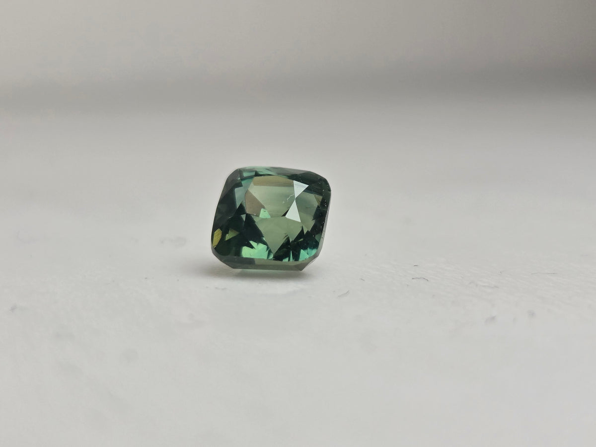 2.05ct Cushion cut green/teal sapphire