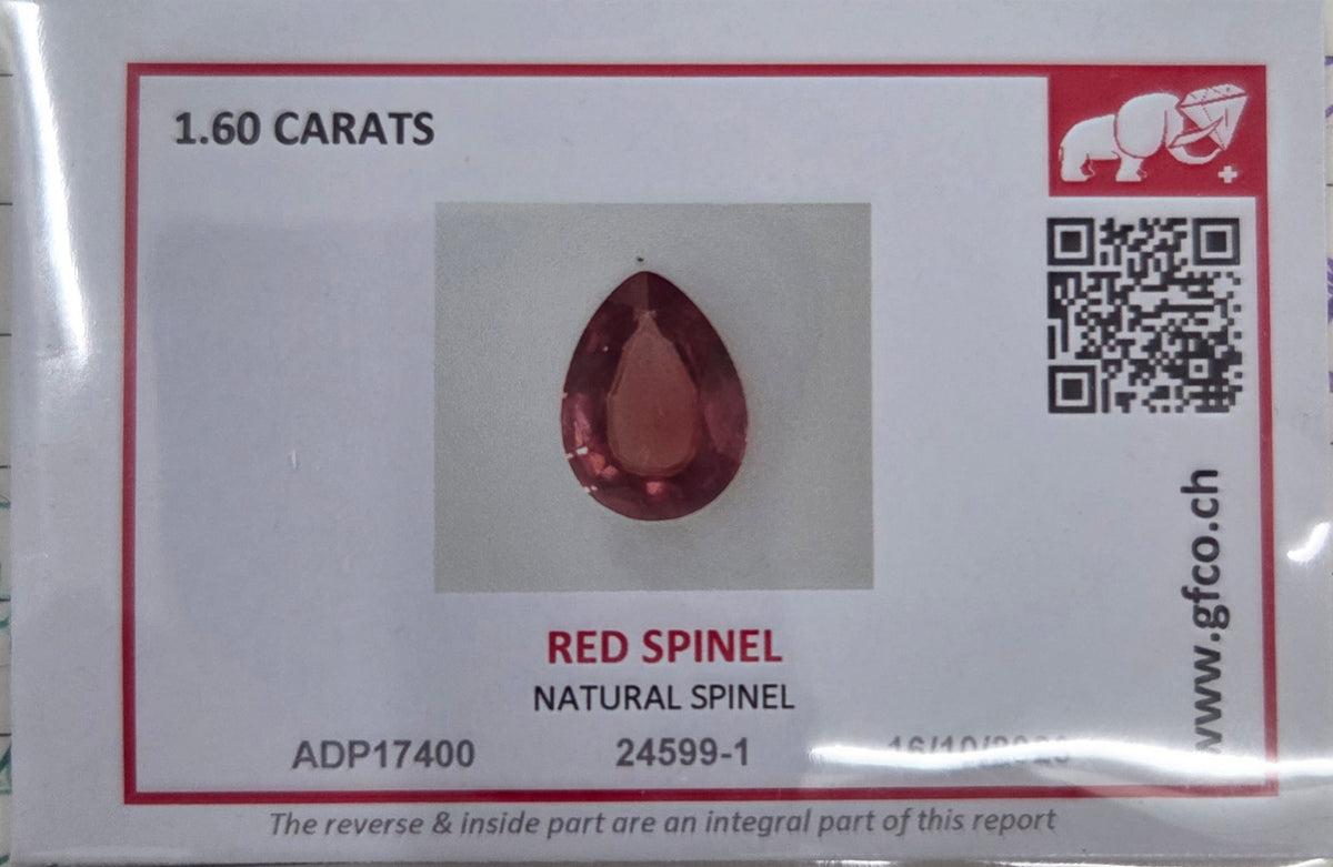 1.60ct Pear shape red Spinel