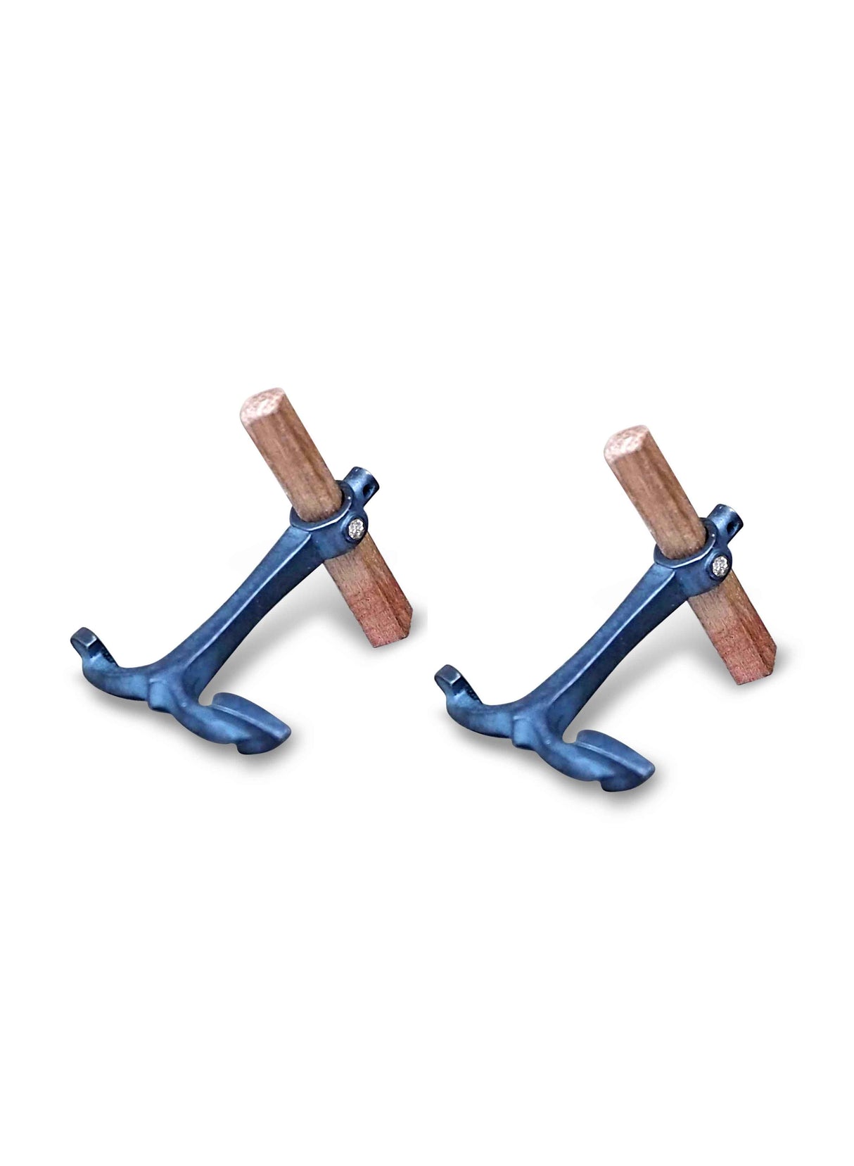 Oxidized silver anchor cufflinks