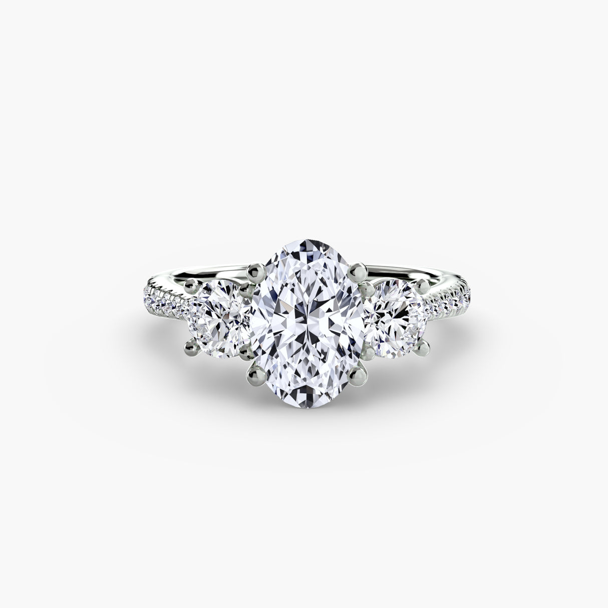 Three-Stone with Pavé Band