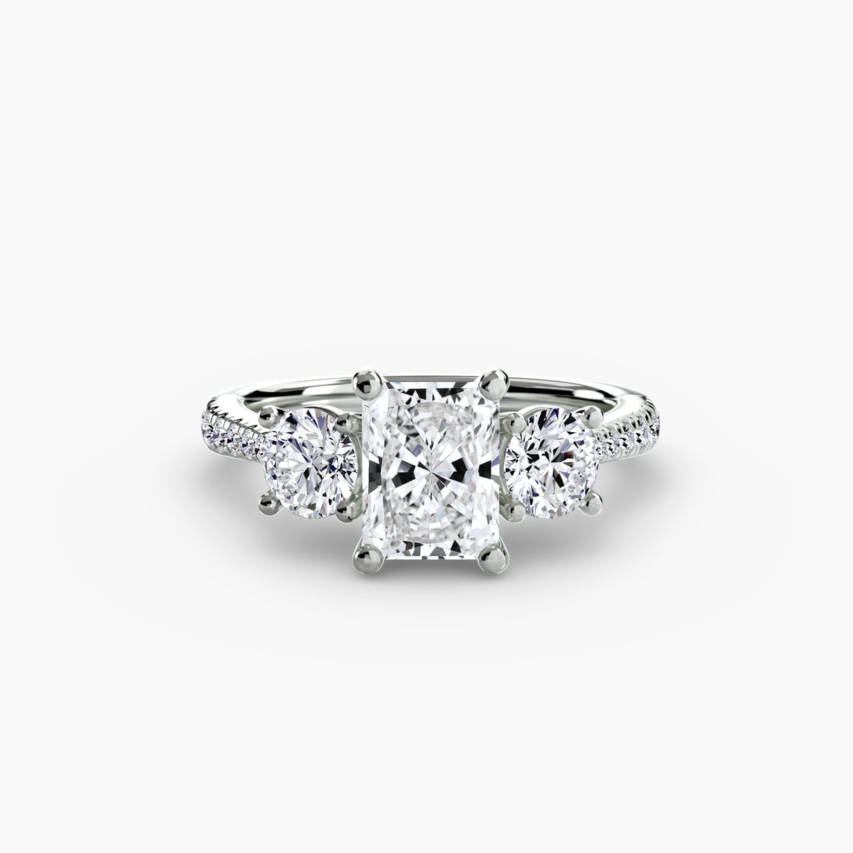 Three-Stone with Pavé Band