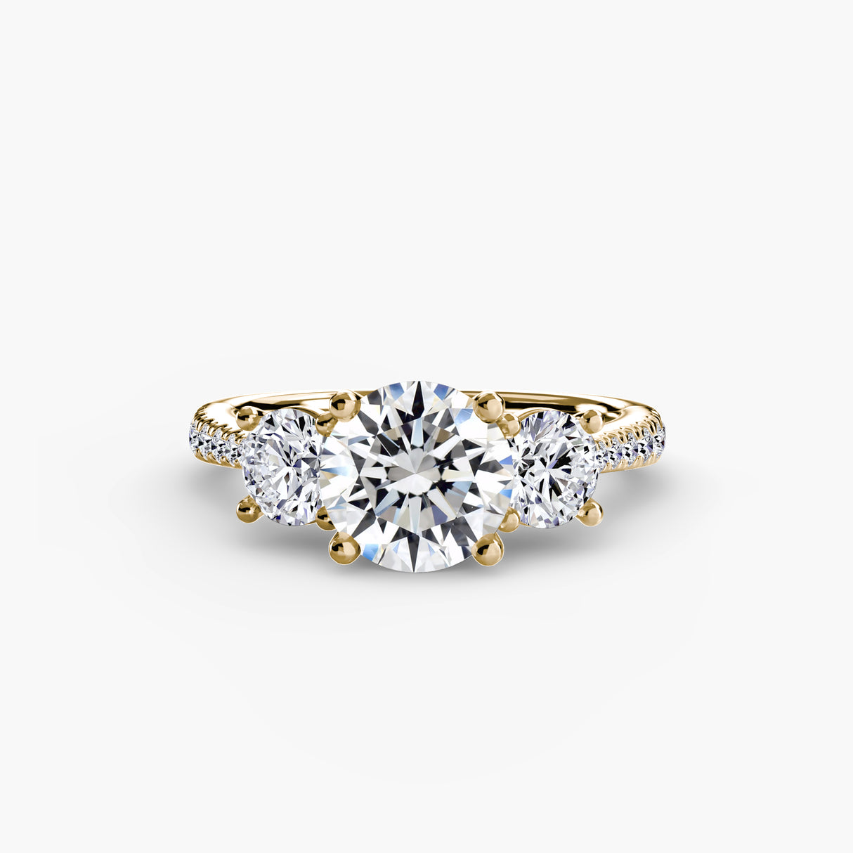 Three-Stone with Pavé Band