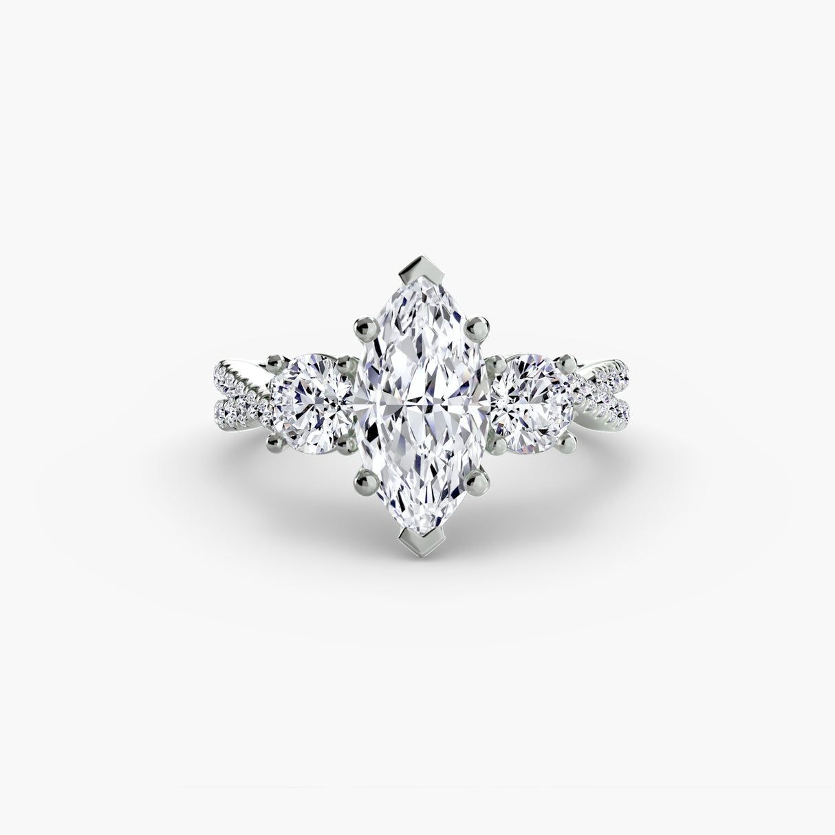 Three-Stone with Pavé Band 2