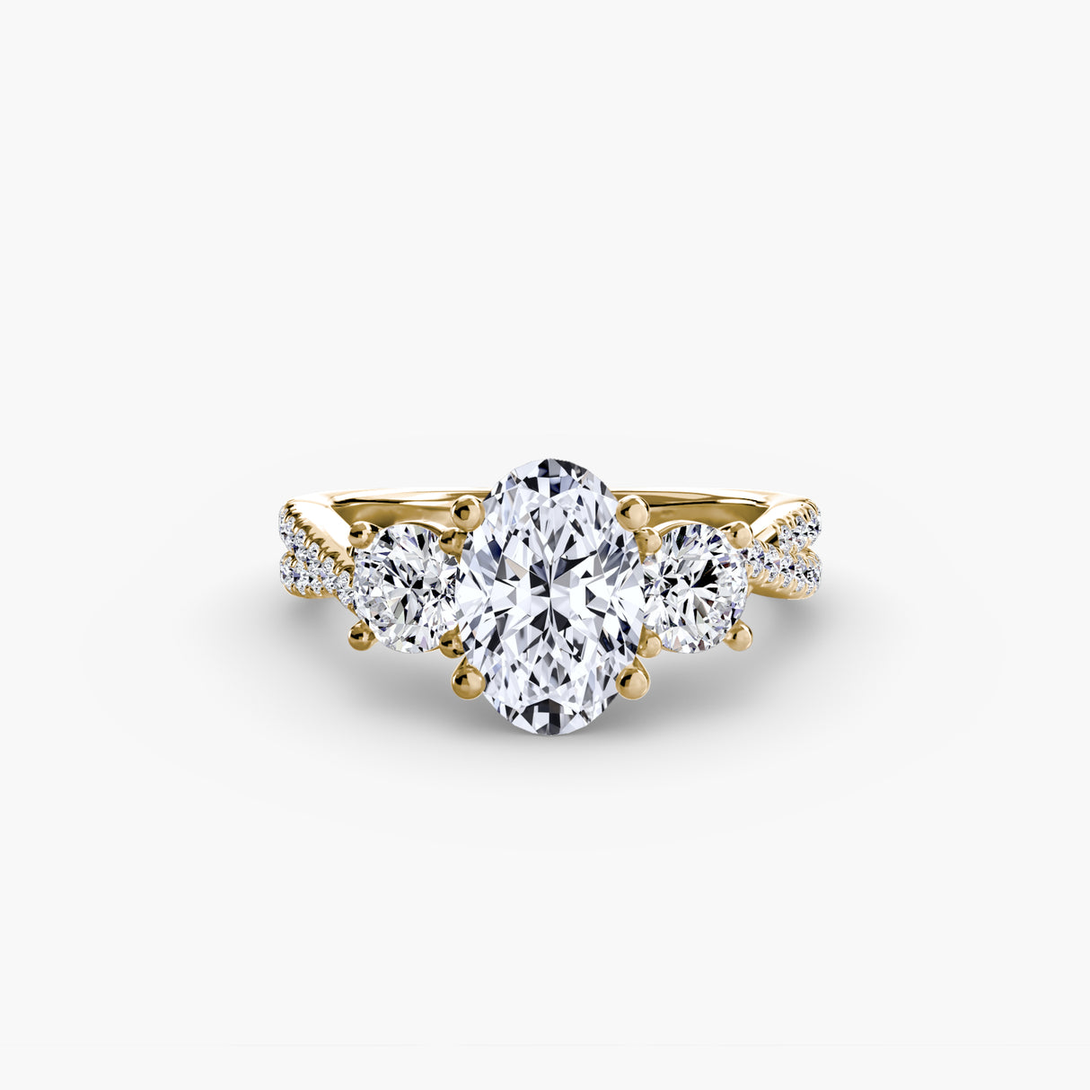Three-Stone with Pavé Band 2