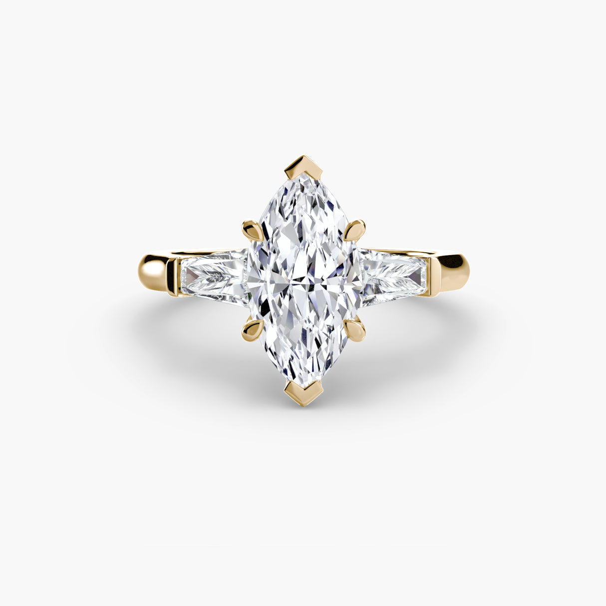 Three-Stone Ring (Baguette Side Stones)