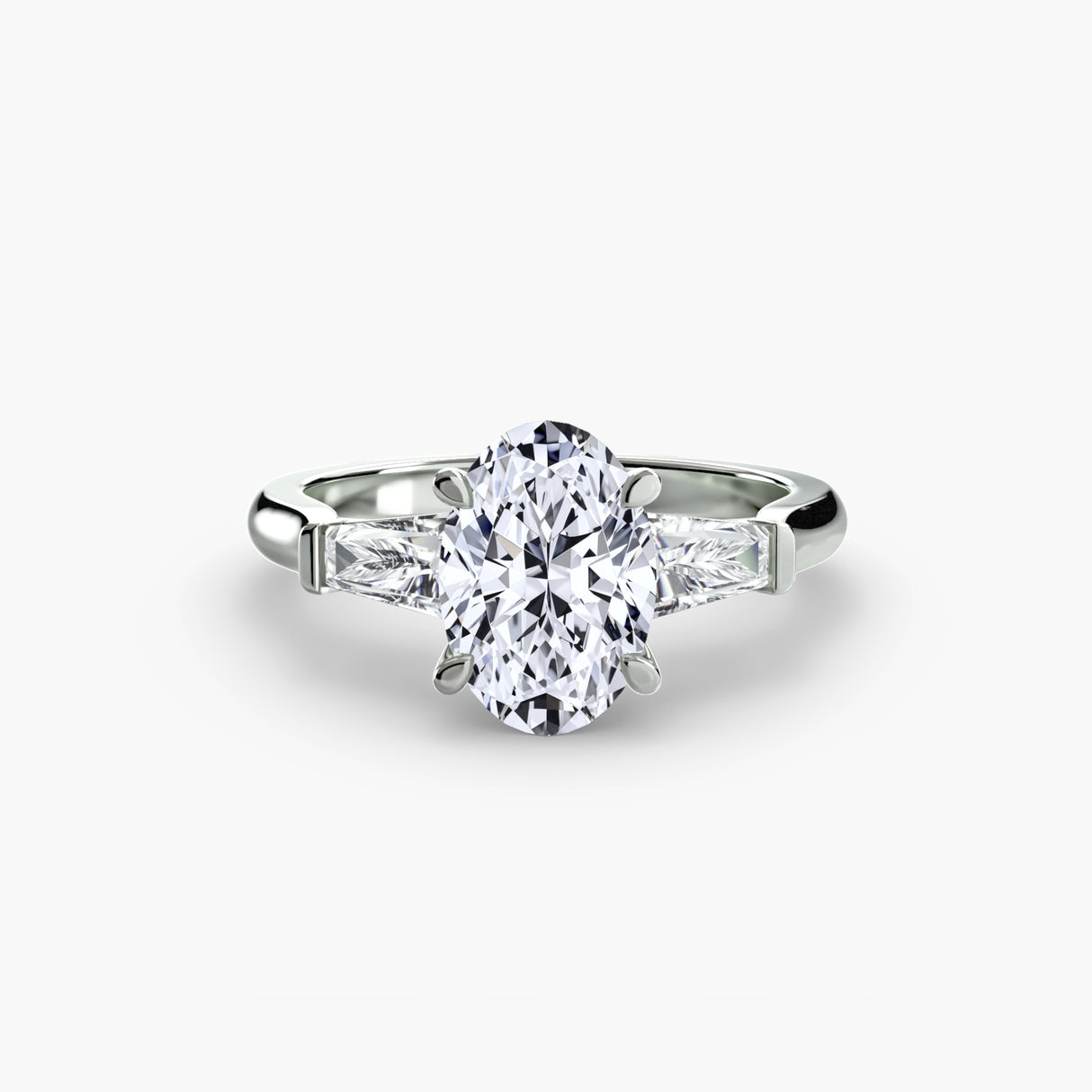 Three-Stone Ring (Baguette Side Stones)