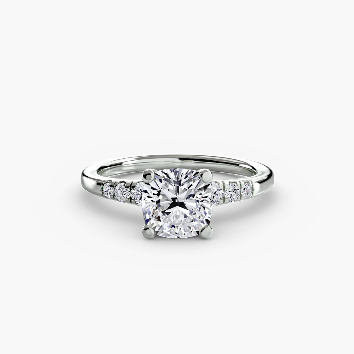 Solitaire with Shoulder Accents