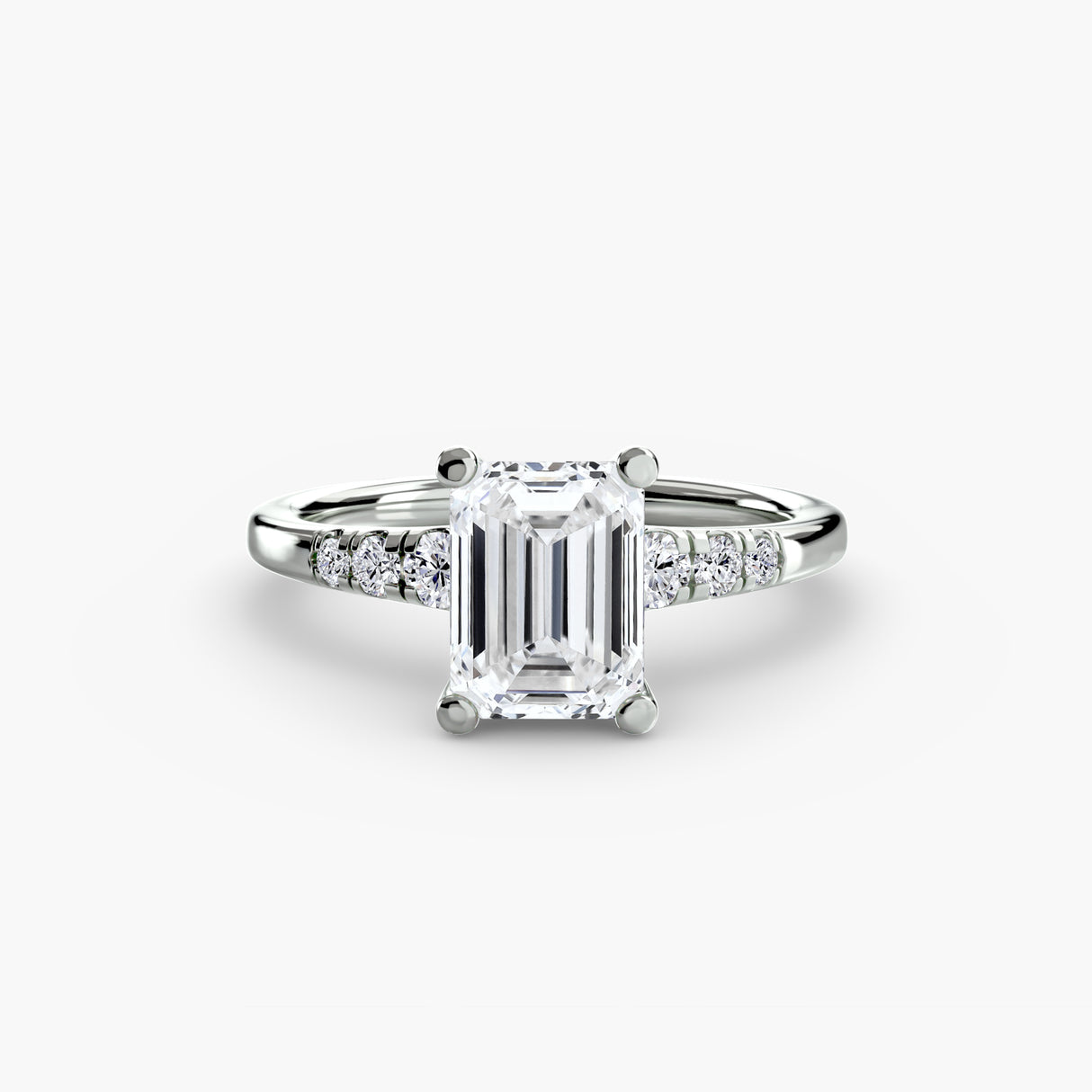 Solitaire with Shoulder Accents