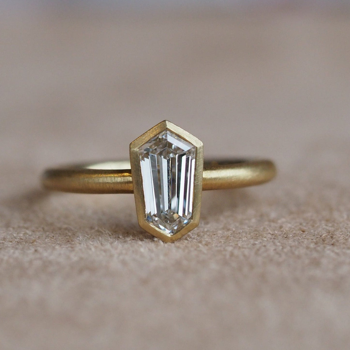 1ct Shield cut LG diamond engagement ring