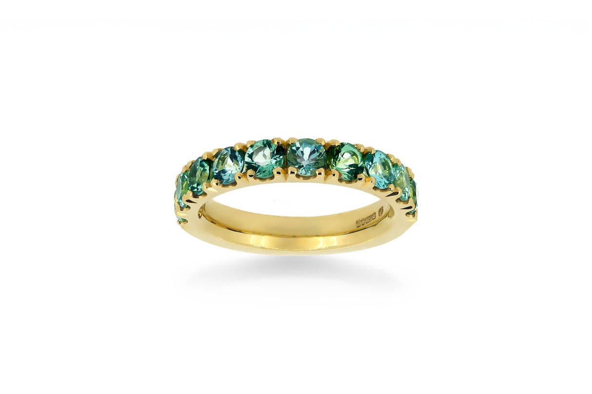 18ct Yellow Gold Tourmaline Eternity Ring
