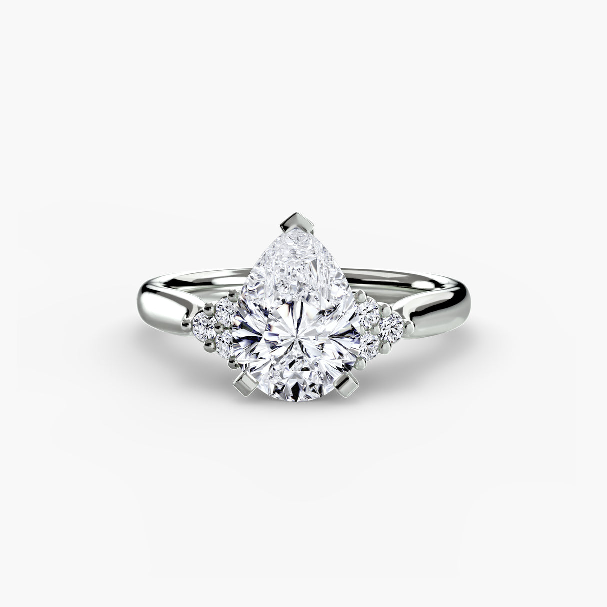 Solitaire with Cluster Shoulders 2
