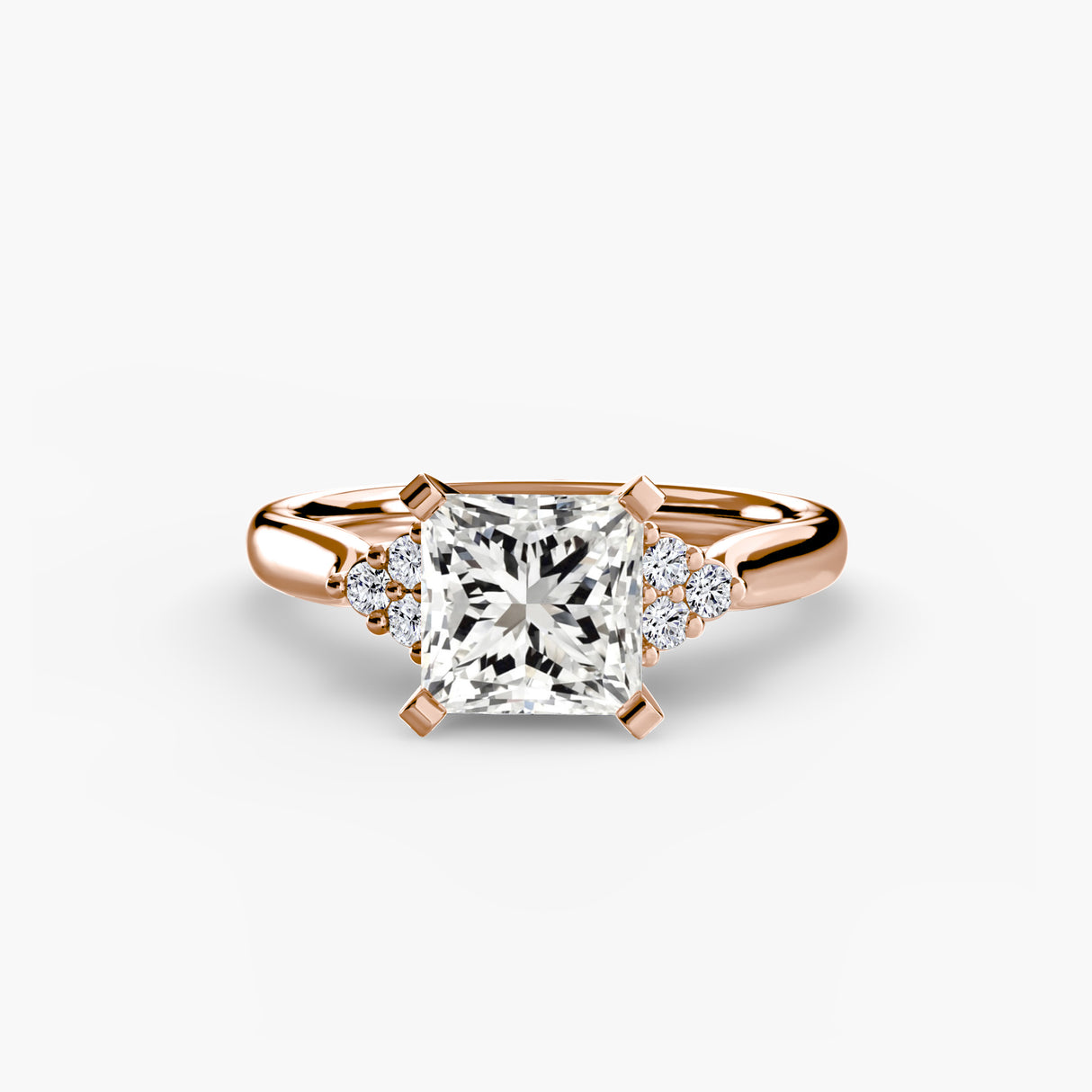 Solitaire with Cluster Shoulders 2
