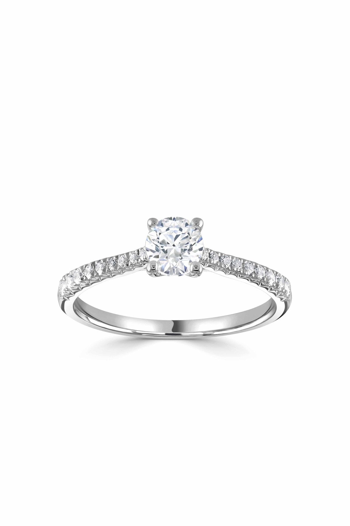 0.60ct Diamond engagement ring cut down diamond set shoulders