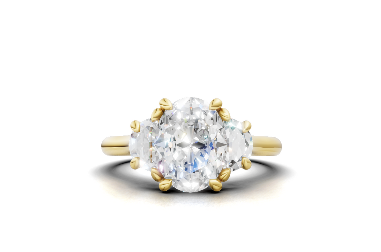 Oval 3 stone engagement ring