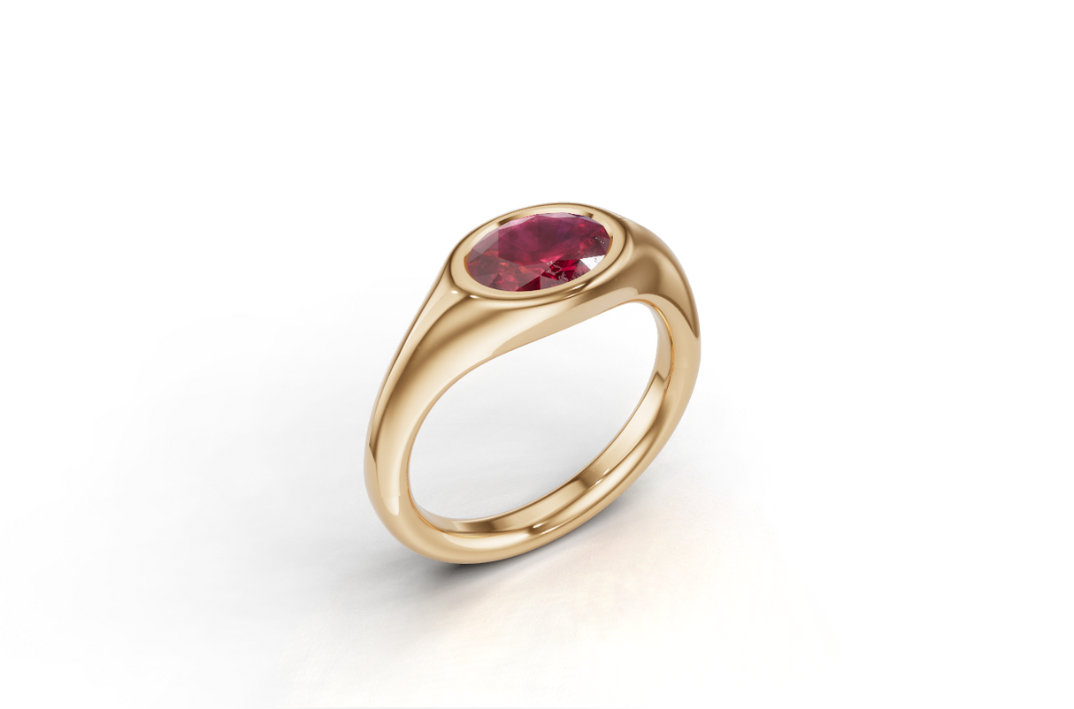 1.7ct Natural Ruby oval engagement ring