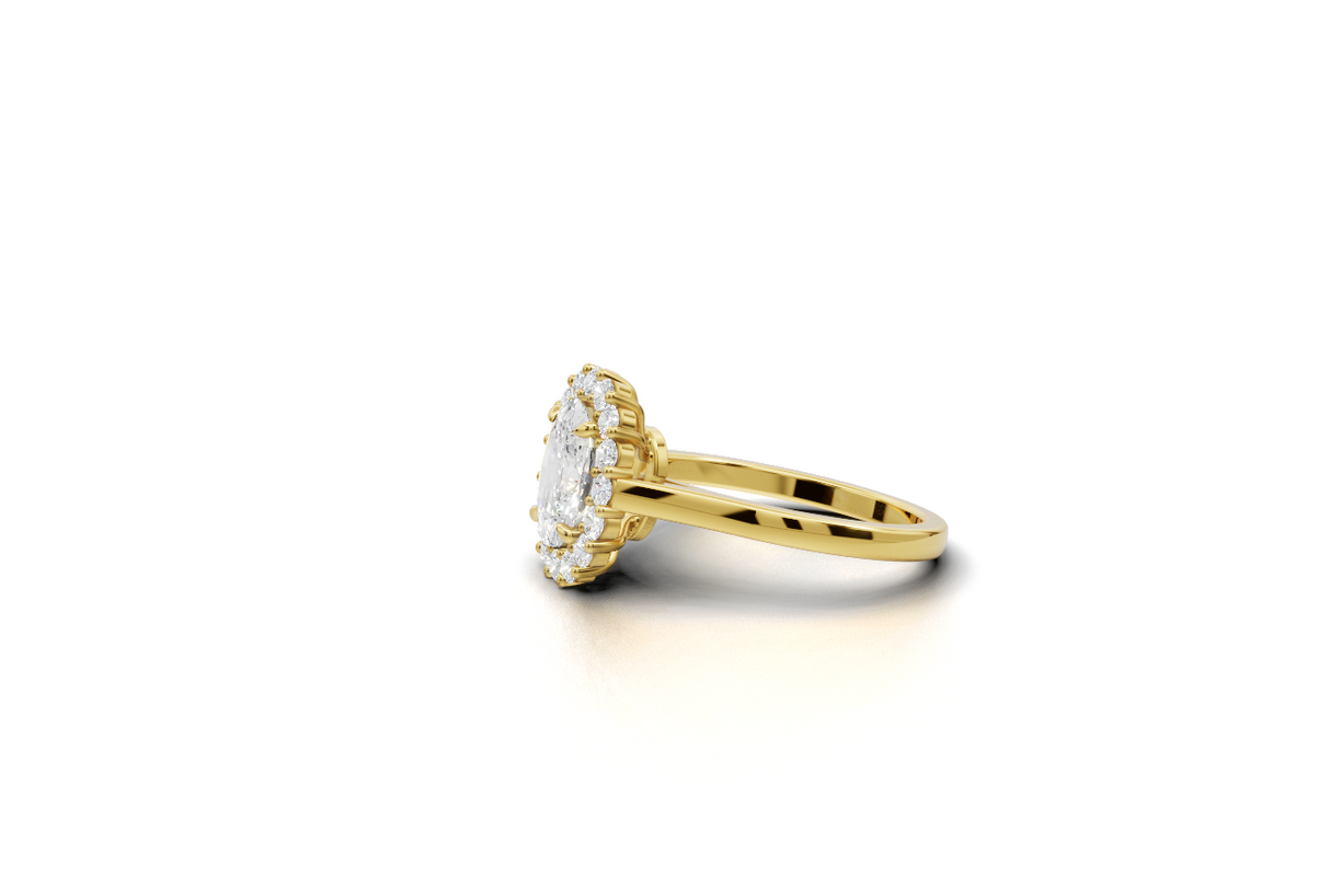 2ct elongated cushion cut diamond cluster engagement ring