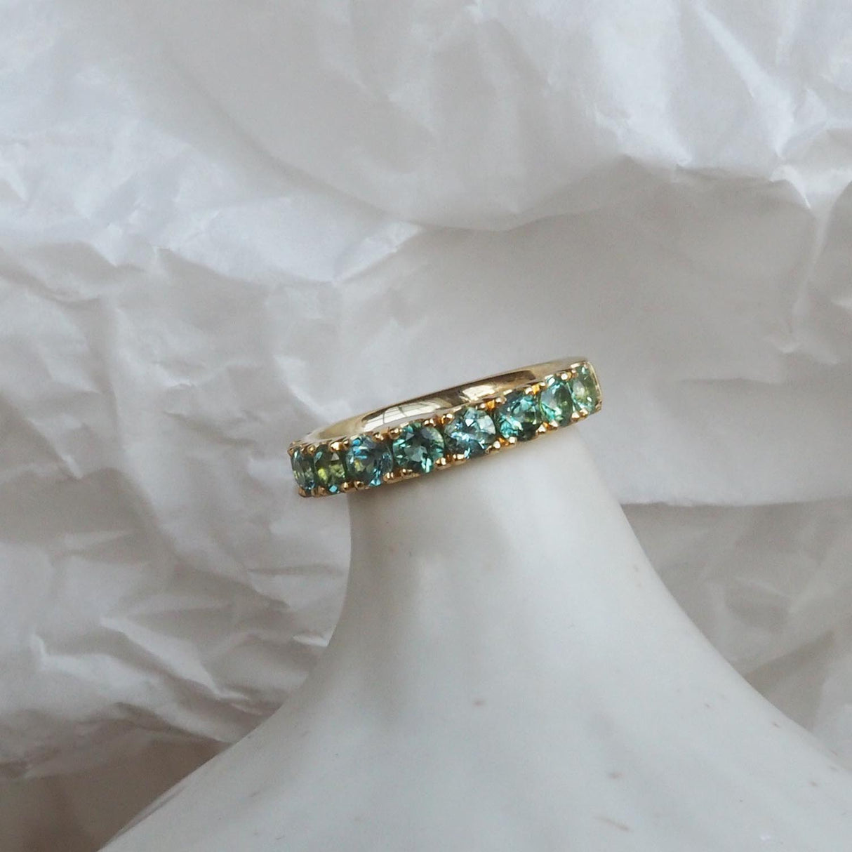 18ct Yellow Gold Tourmaline Eternity Ring