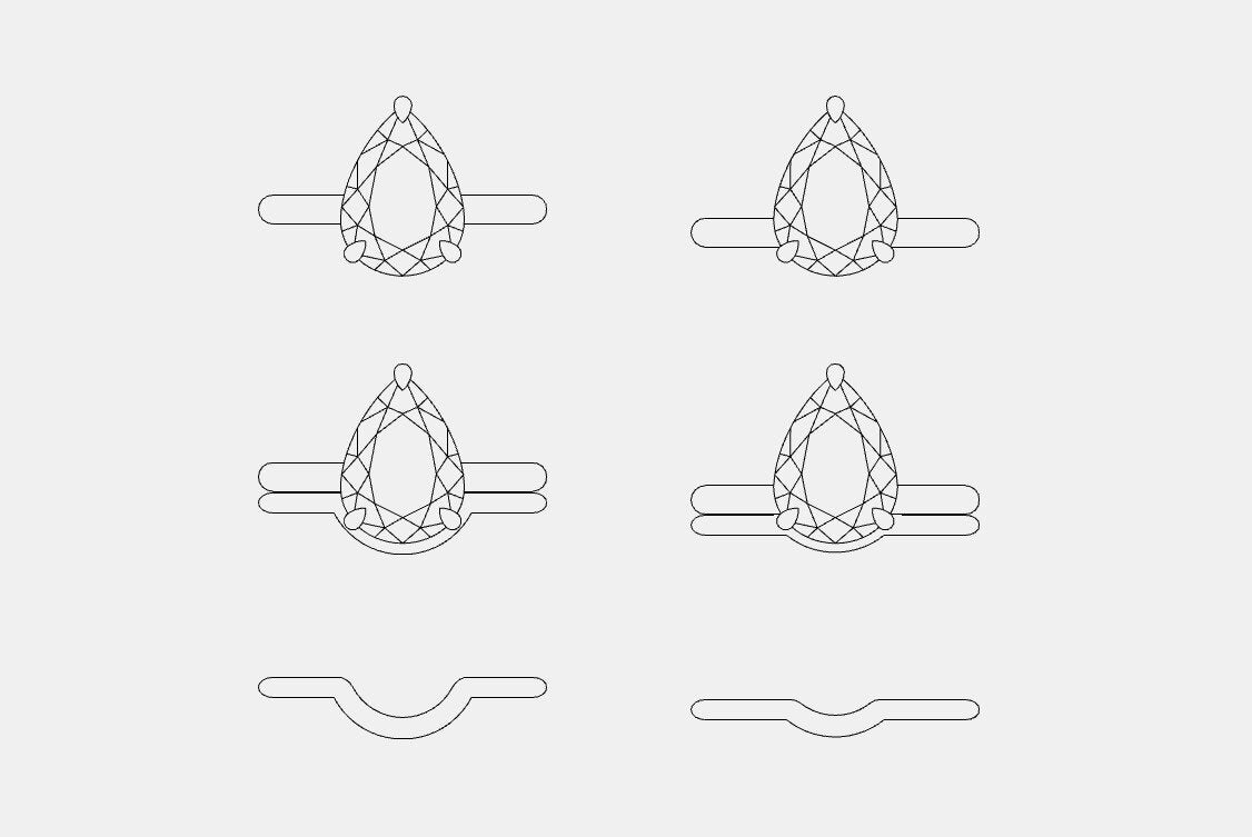 Wedding bands for pear engagement rings