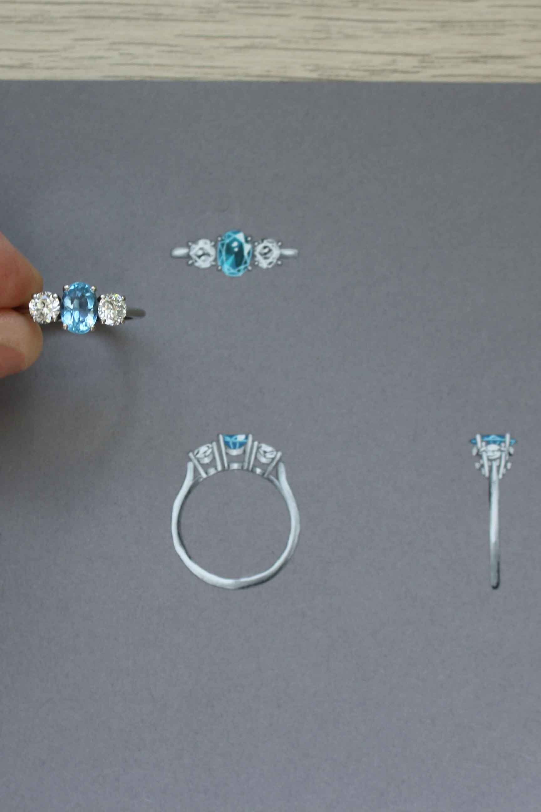 Gouache jewellery painting