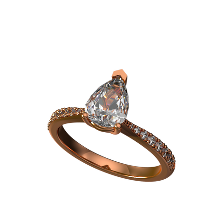 Rose Gold Pear Cut Diamond Engagement Ring