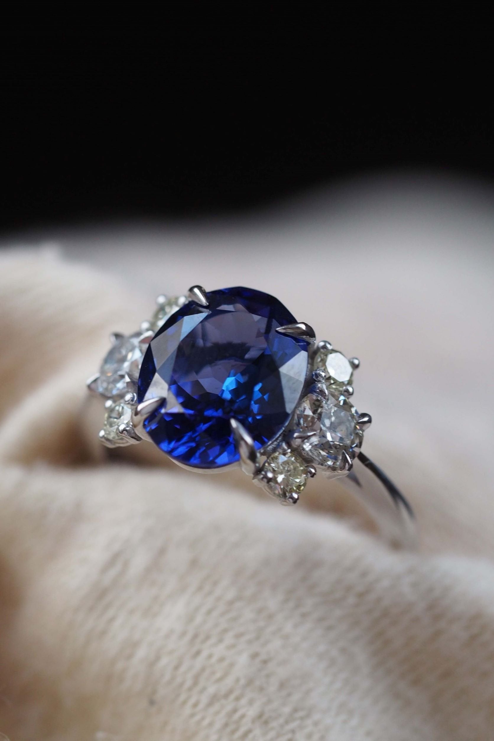 Bespoke Tanzanite ring and earrings