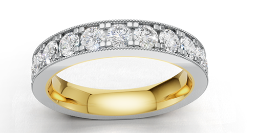 Natural diamond eternity rings