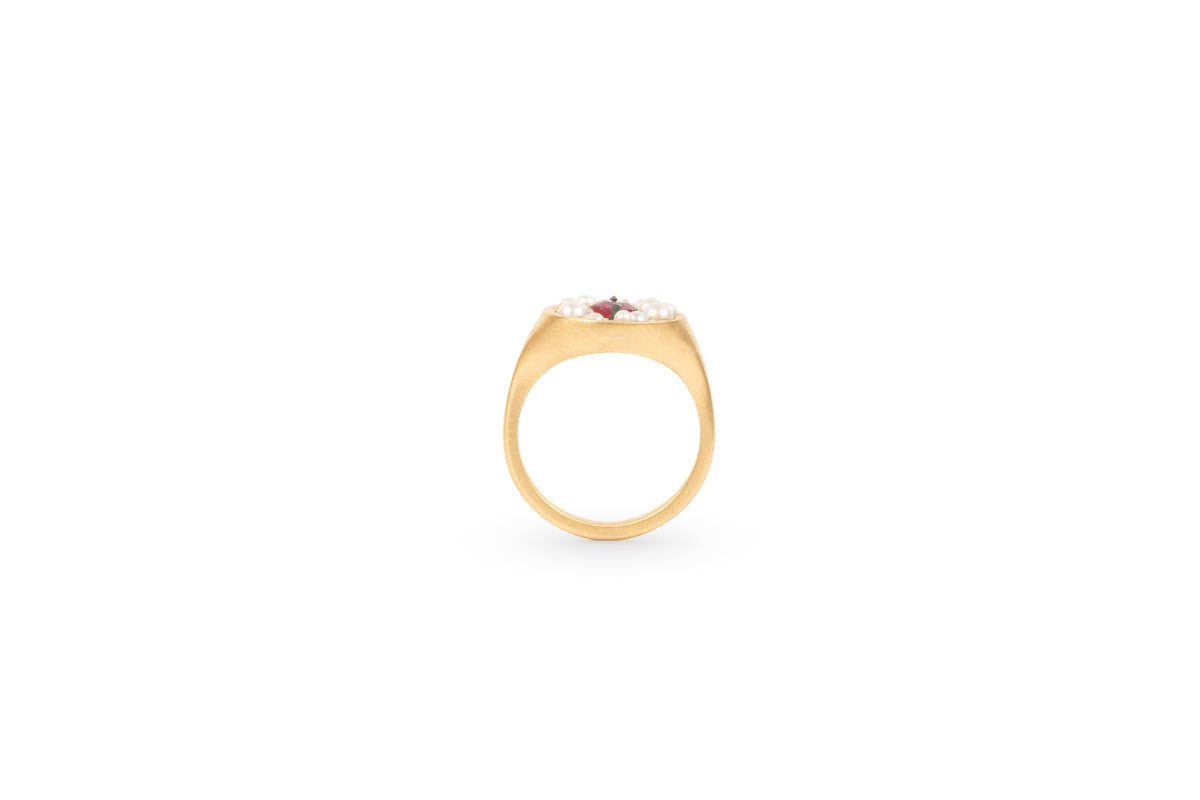Whispered lore - Ruby heart ring