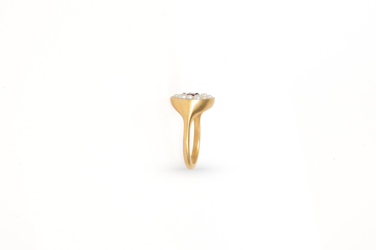 Whispered lore - Ruby heart ring