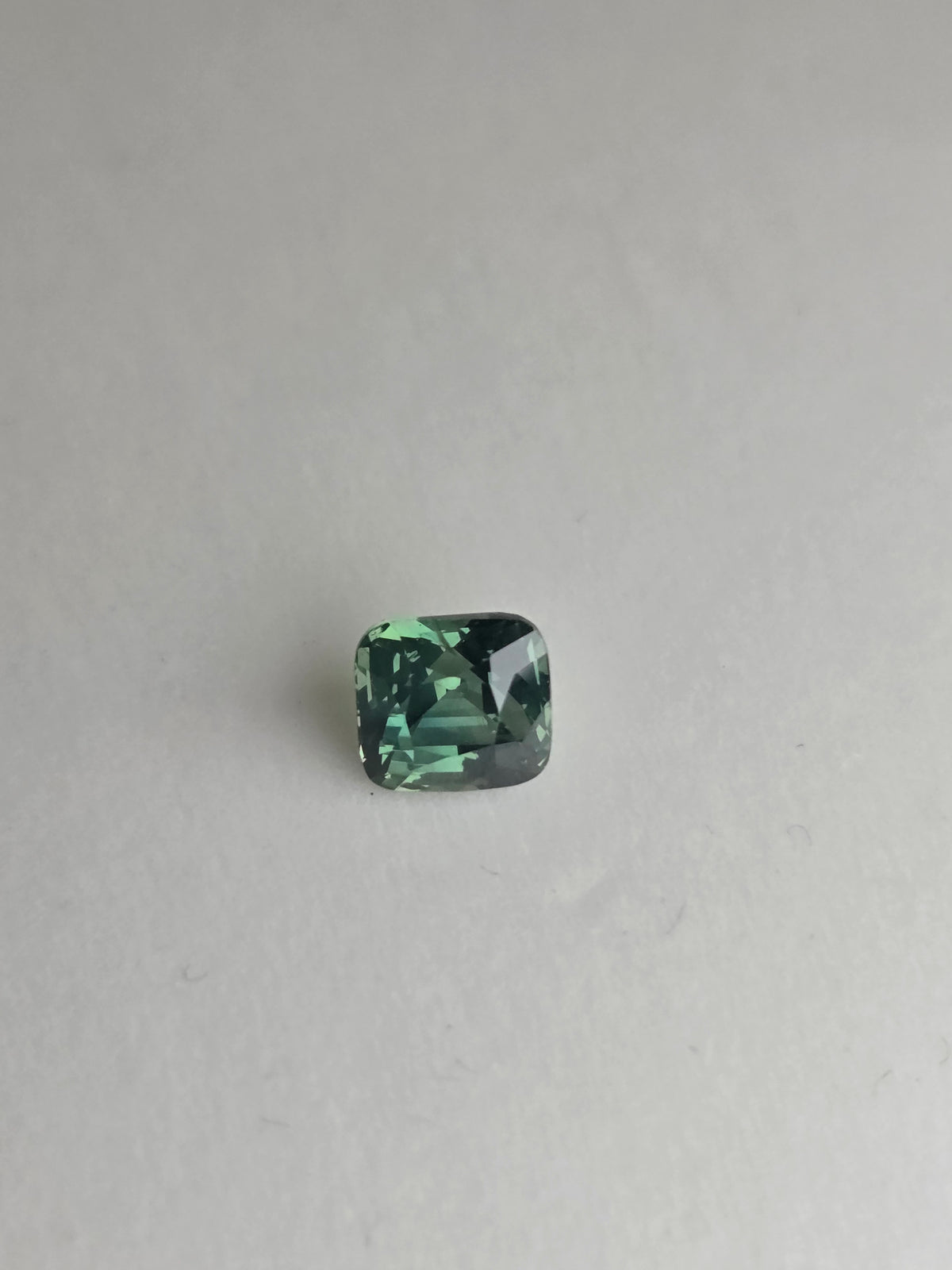 2.05ct Cushion cut green/teal sapphire