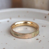 4mm 9ct gold patina finish mens wedding ring