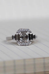 1ct Asscher cut diamond engagement ring