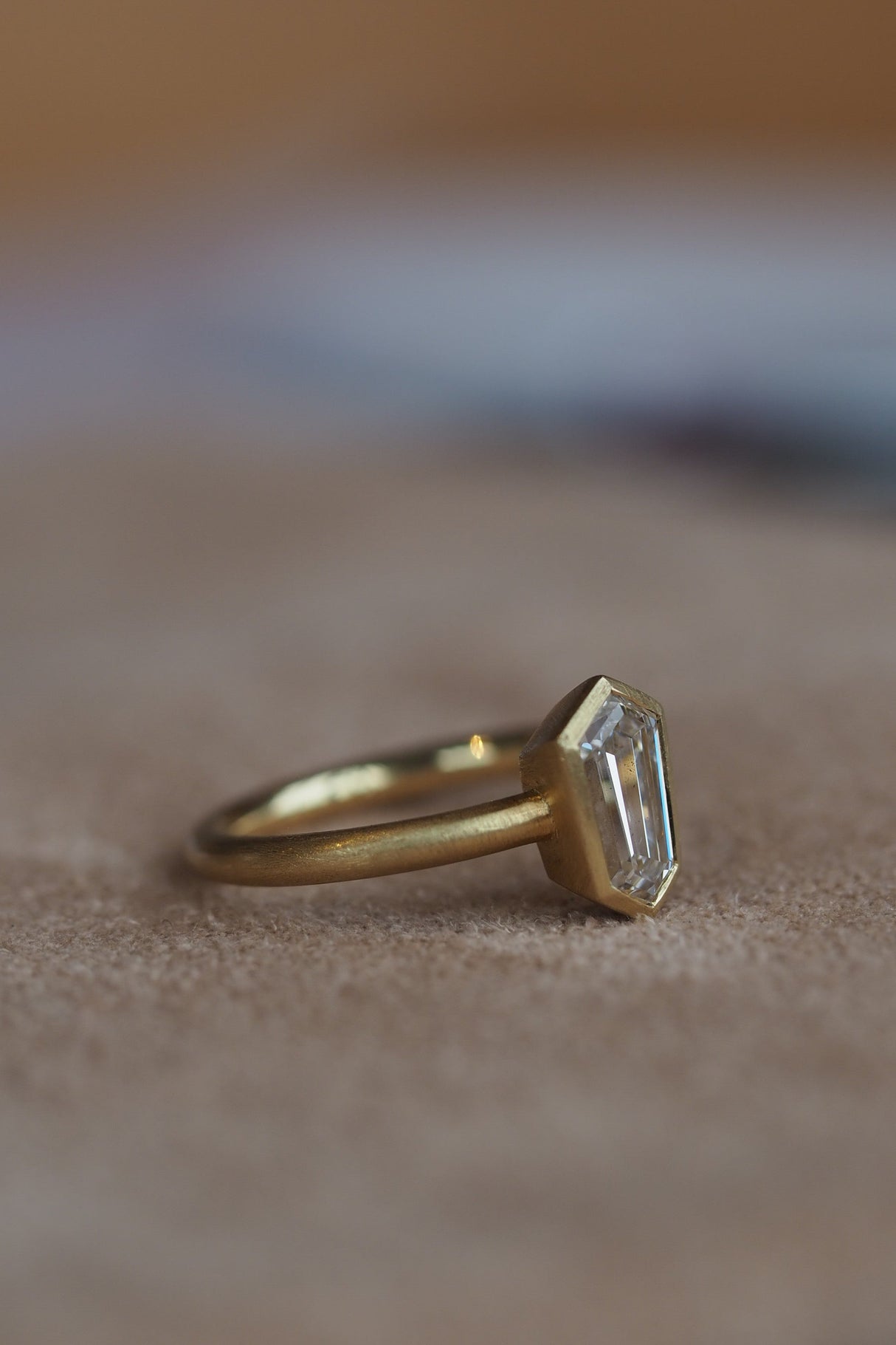 1ct Shield cut LG diamond engagement ring