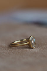 1ct Shield cut LG diamond engagement ring