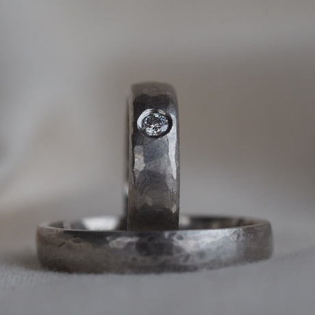 hammered finish platinum rings