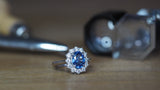 2.5ct Sapphire cluster engagement ring
