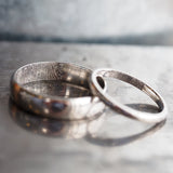 platinum wedding rings with laser engraved finger prints