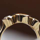 Yellow sapphire and diamond ring in 18ct yellow gold