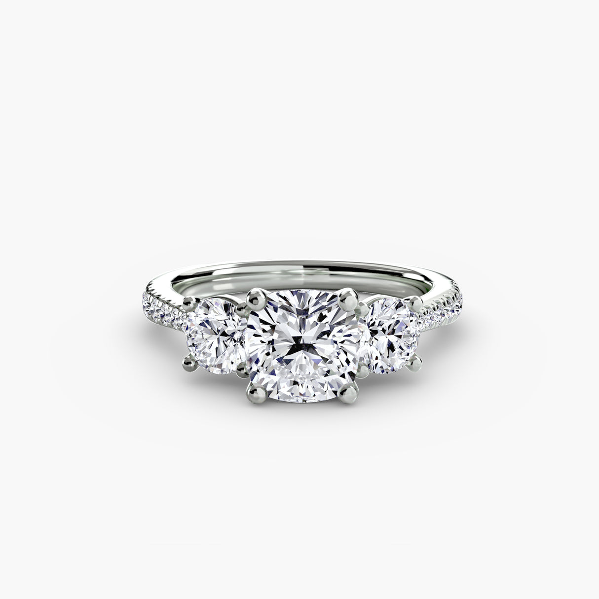 Three-Stone with Pavé Band