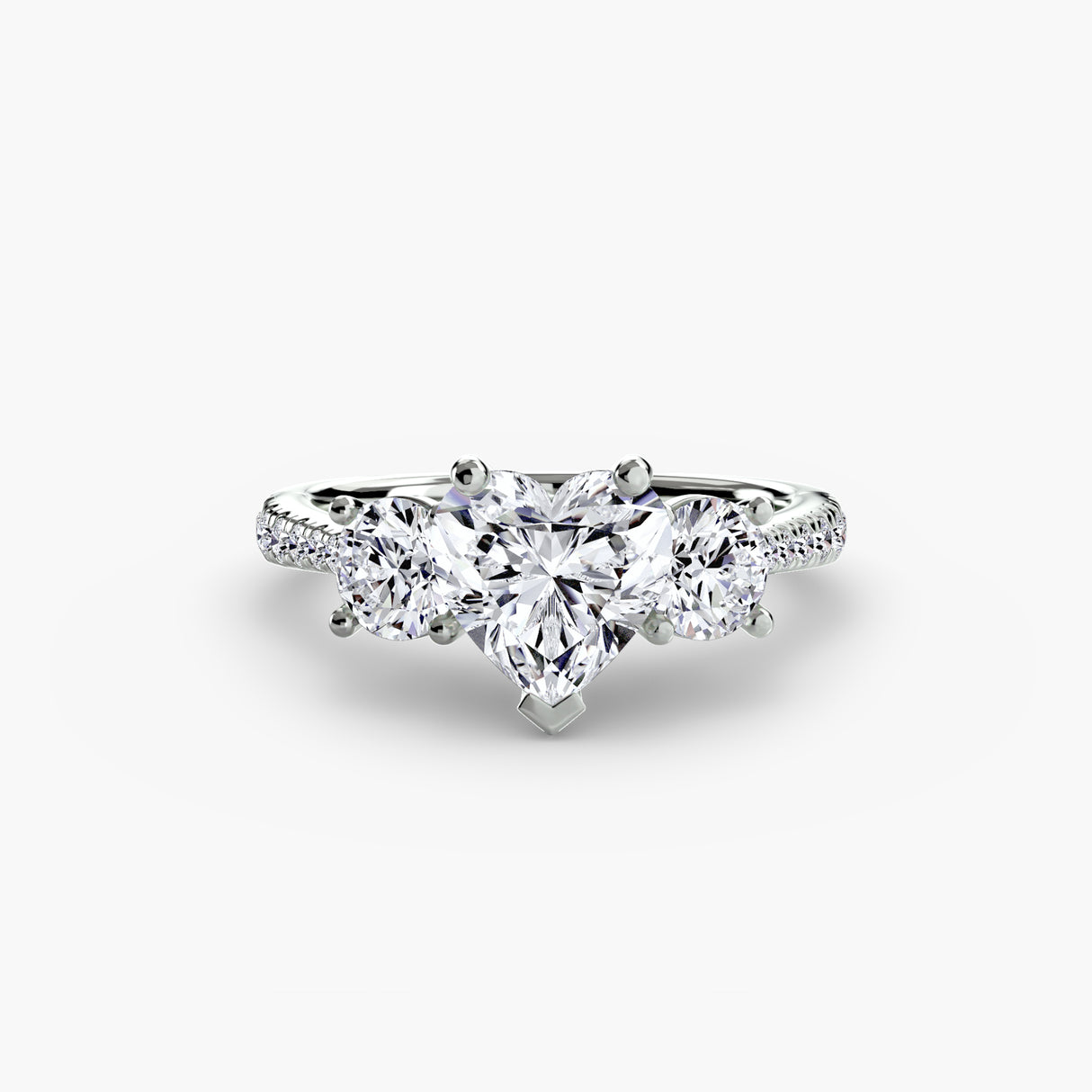 Three-Stone with Pavé Band