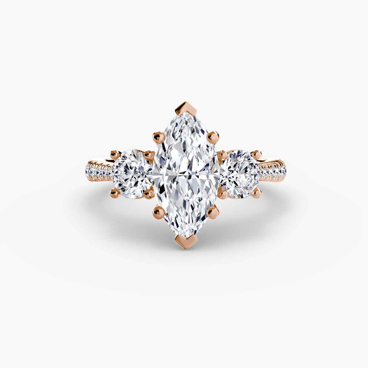 Three-Stone with Pavé Band
