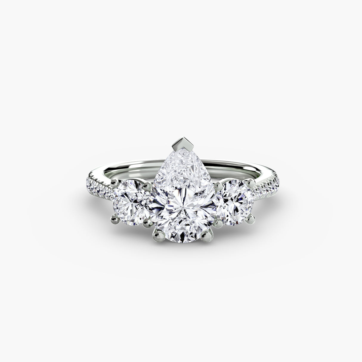 Three-Stone with Pavé Band