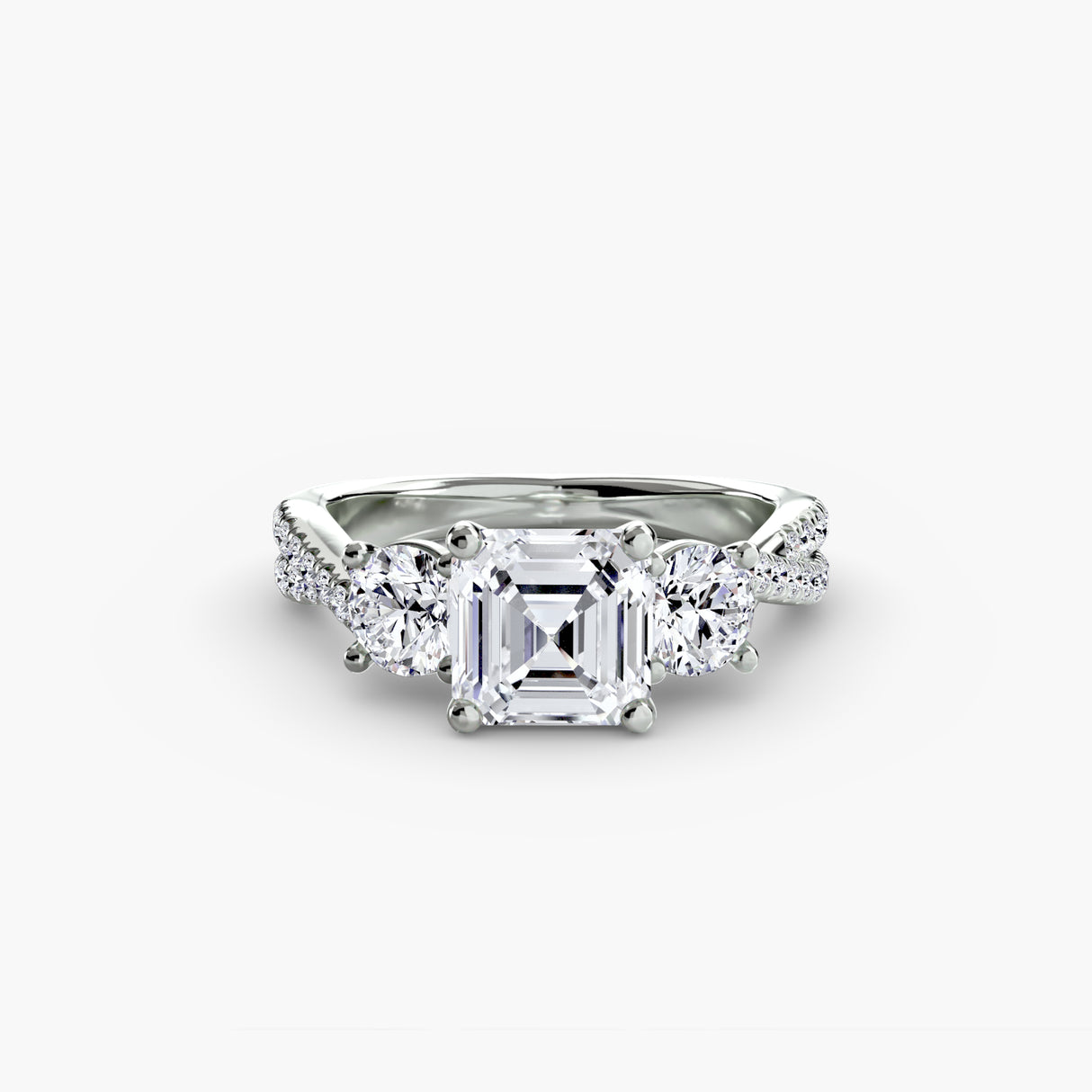 Three-Stone with Pavé Band 2