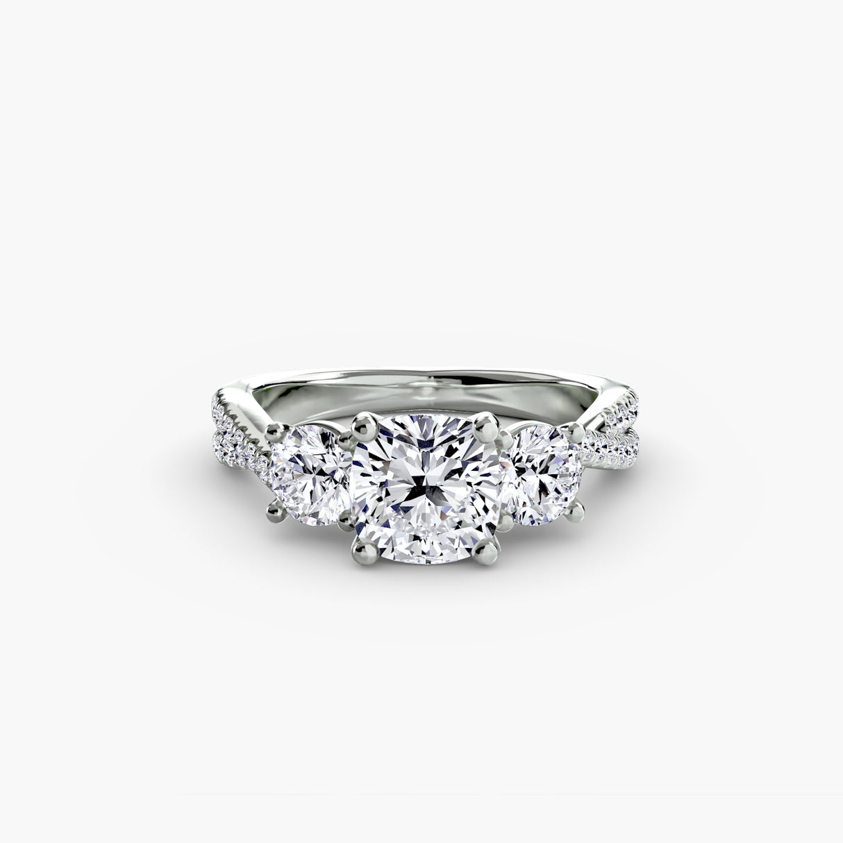 Three-Stone with Pavé Band 2