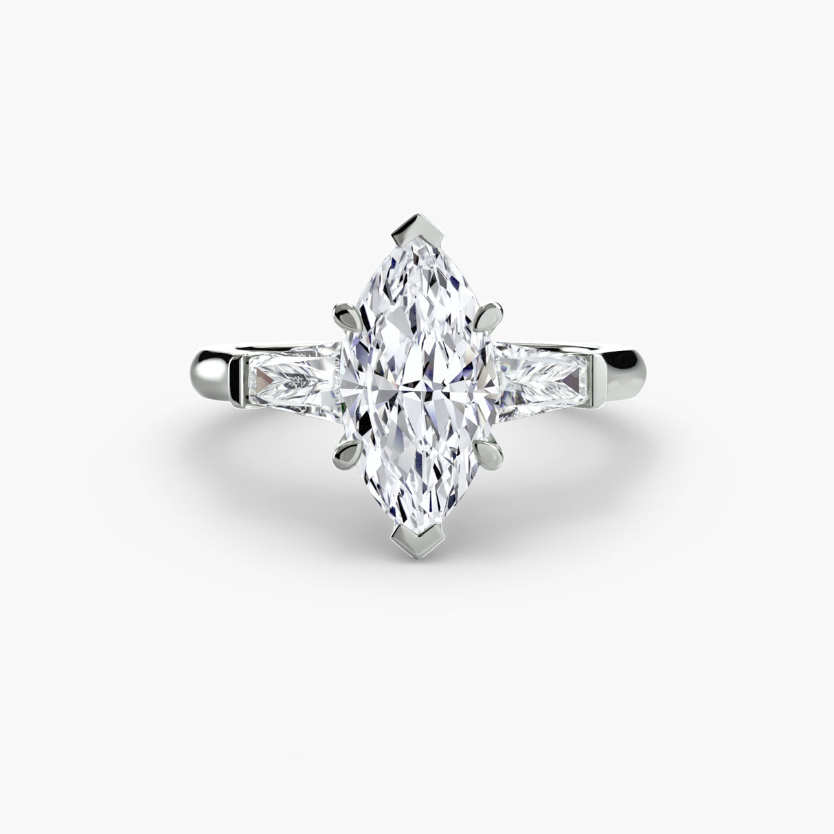 Three-Stone Ring (Baguette Side Stones)