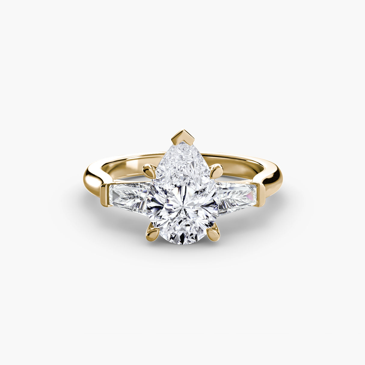 Three-Stone Ring (Baguette Side Stones)