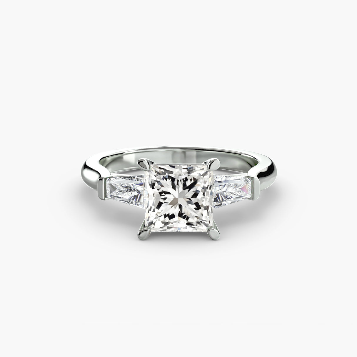 Three-Stone Ring (Baguette Side Stones)