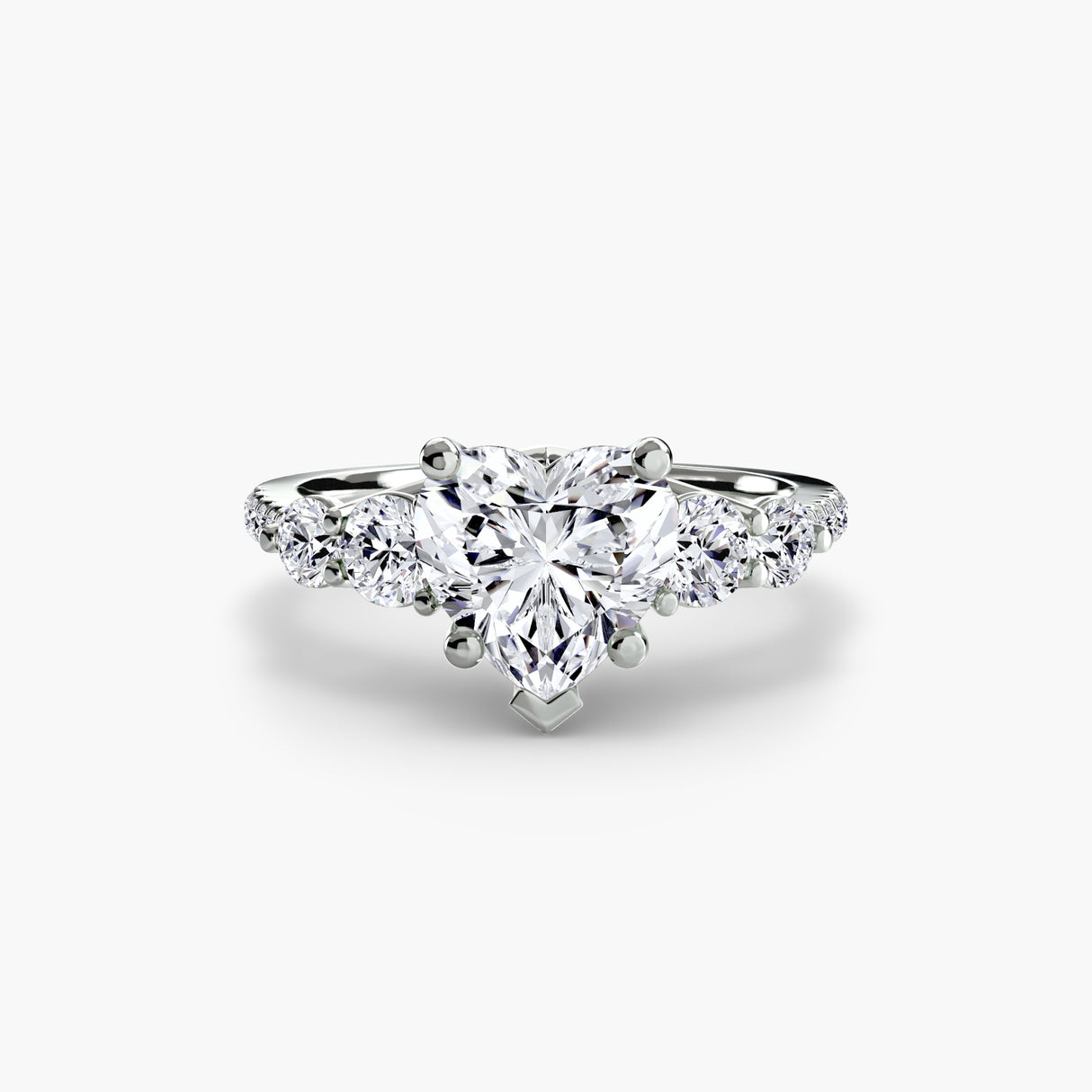 Five Stone Ring with Pavé Band