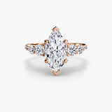 Five Stone Ring with Pavé Band